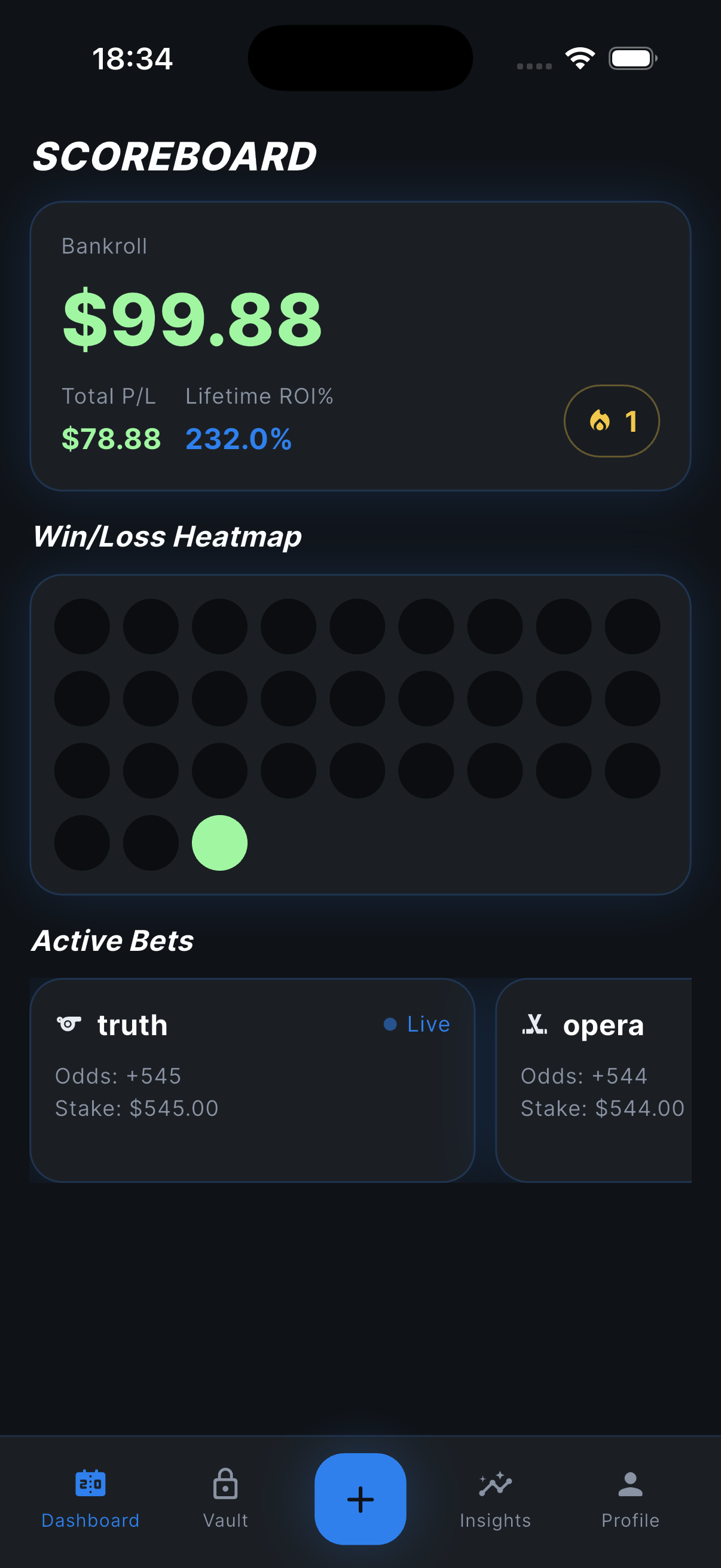 Bet Vault add bet